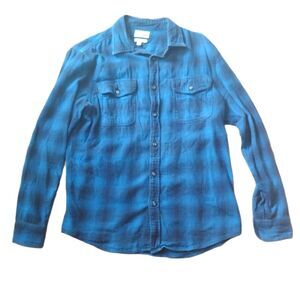 Sonoma Modern Fit Men's Blue Plaid Flannel Medium